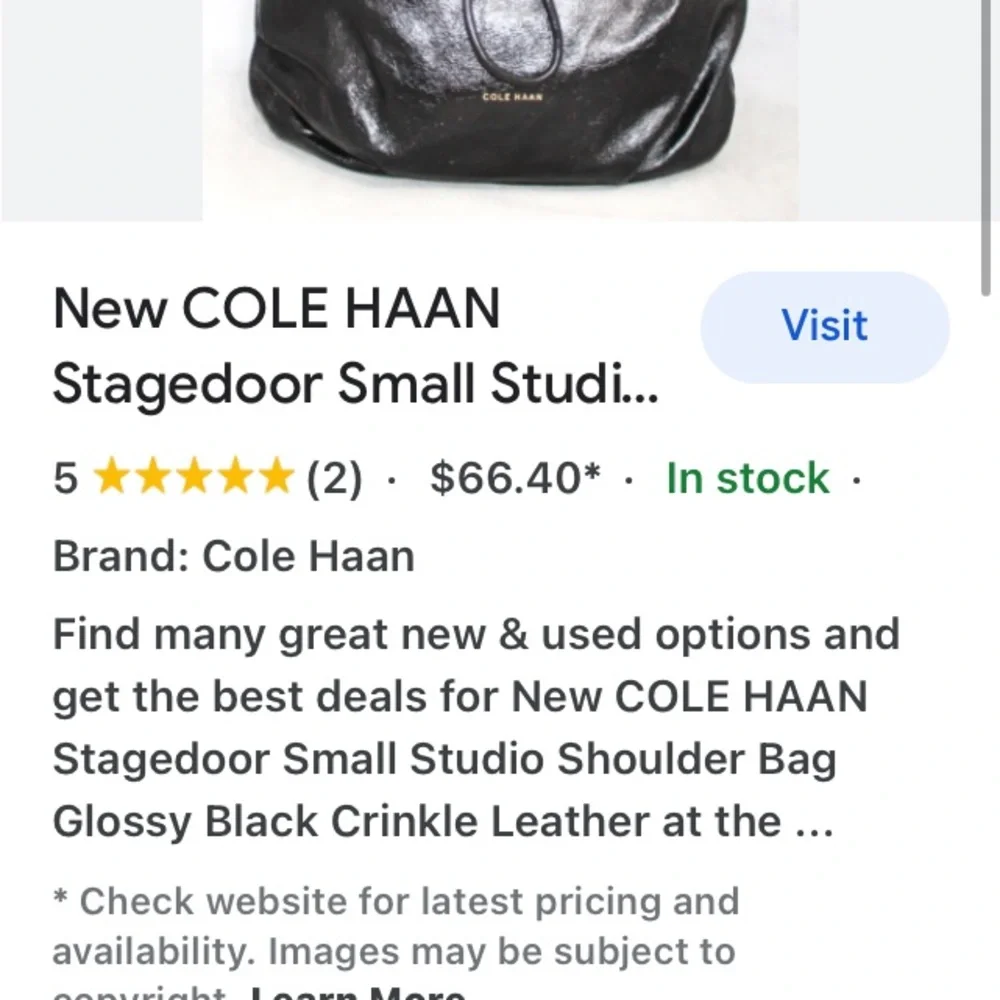 Cole Haan Stage Door black leather small studio satchel
